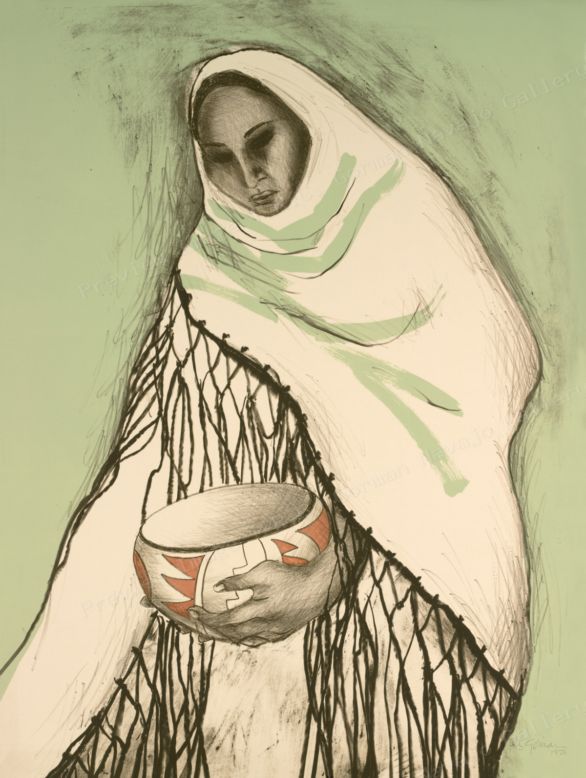 Lady with Green Shawl