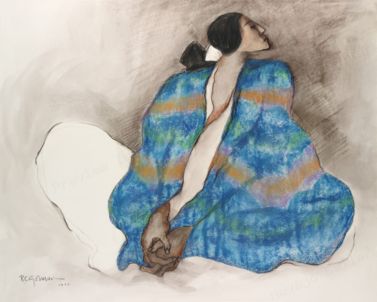 Woman with Blue Blanket