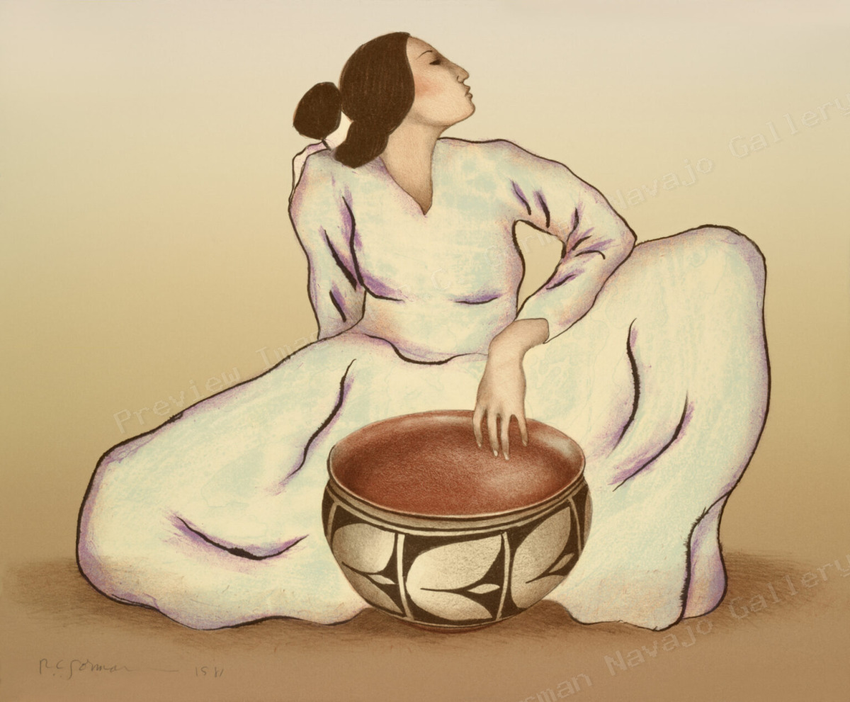 Woman with Tulip Bowl St II