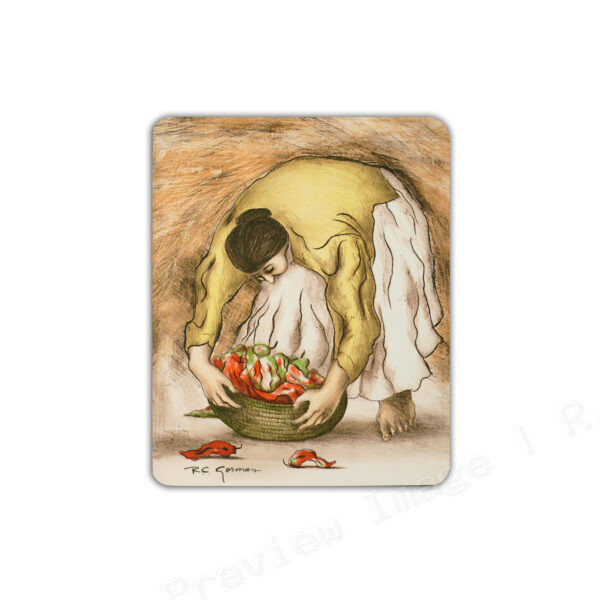 Woman with Chili Peppers: Artist Placard Tiles