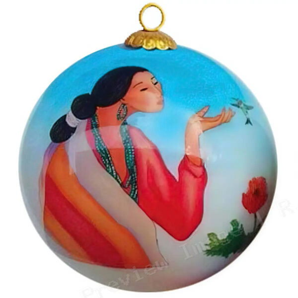 Chinle Ruby Throated Hummingbird: Ornament - Image 2